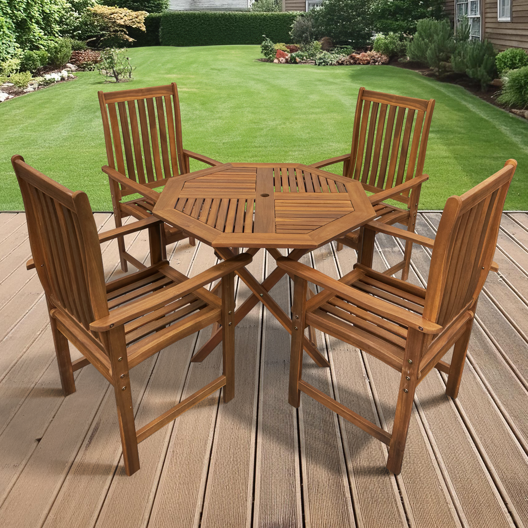 Click to view product details and reviews for Windsor 10m Octagonal Dining Set With 4 Armchairs Billyoh.